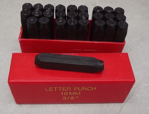 10MM 3/8&#034; Letter Punch Stamp Set Metal 27 PIECE in plastic case NEW