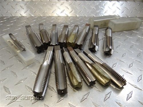 Lot of 15 hss english and metric hand taps m10 to 1&#034;-8nc heli-coil for sale