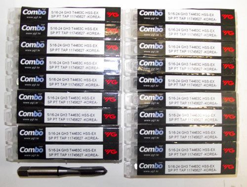 20pc 5/16-24 YG1 Combo Tap Spiral Point Taps for Multi-Purpose Coated