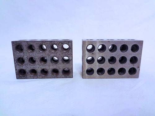 2 machinist mill blocks 23 holes eron metal working gauge blocks for sale