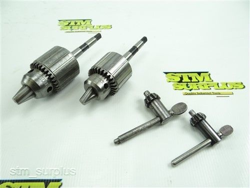 Pair of drill chuck jacobs 6a &amp; 32 3/8&#034; 1/2&#034; capacity 1mt  shank w/ keys for sale
