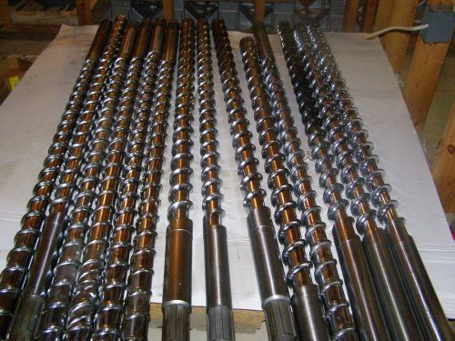 Used nissei 56mm &amp; 63mm /  toshiba 60mm  injection molding screws w / extras for sale