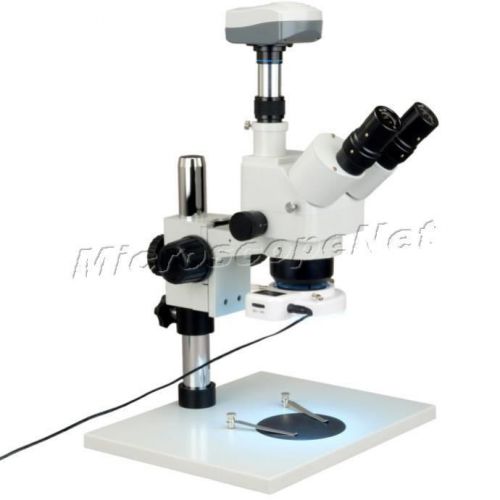 Omax stereo microscope zoom 5-80x+54 led ring light+high resolution 9.0mp camera for sale