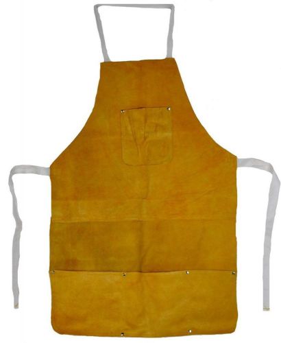 Leather Heat Resistant Safety Apron Welding Bib Melting Refining Gold Silver 32&#034;