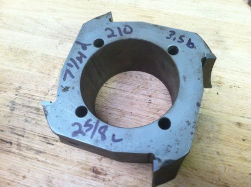 3.5&#034; bore 2-5/8&#034; cut 7.25&#034; dia carbide tipped 210 Shaper cutter slope ease over