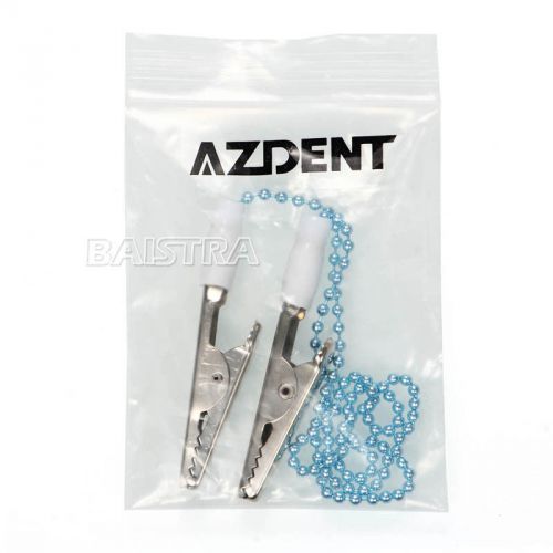 Dental bib clips napkin holder flexible ball chain blue color for sale