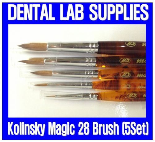 5pcs Dental Lab Porcelain Build Up Kolinsky Magic 280 Brush (#0,#2,#4,#6,#8)