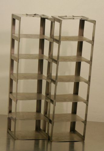 (qty 2) 20&#034; Stainless Steel Cryo Freezer Rack GOOD cryogenic