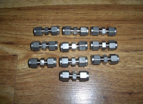 (10) new swagelok stainless steel union tube fittings ss-400-6 for sale