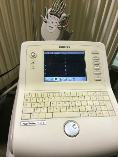 Philips 10-Lead PageWriter Trim III ECG / EKG Machine Color Display&amp; Mobile Cart