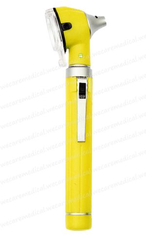 2.5V Halogen Light Fiber Optic Otoscope Pocket Medical ENT Diagnostic Set Yellow
