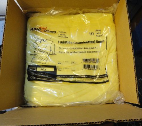 AMD-RITMED Inc. Regular Isolation Gown in Yellow Size M/L 10-Pack