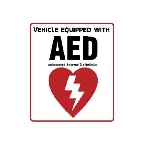 AED automated external defibrillator inside vehicle decal sticker