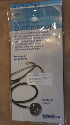 Medline dual head stethoscope black 22&#034; ref # mds926201  for sale