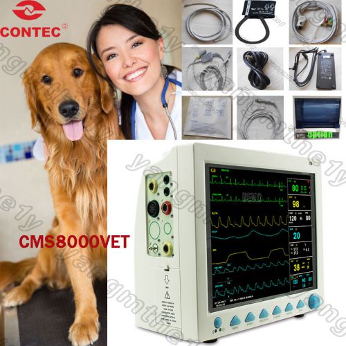 New vet veterinarian icu patient monitor ecg,nibp,spo2,pr,temp,resp,12.1&#034; screen for sale