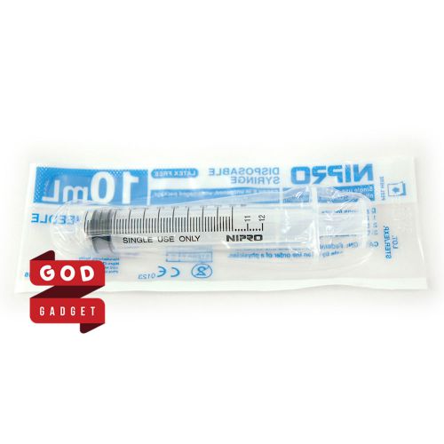1x 10ml Nipro Syringe Luer slip Tip Hypodermic without Needle Sterile Latex Free