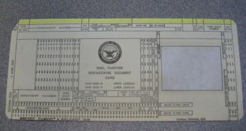 Engineering 35mm Microfilm Aperture Cards Tape Type Printed w/DD Form 1562 1 Box