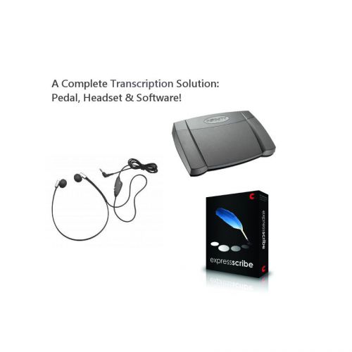 Express scribe professional transcription bundle: pedal, headset + software! for sale