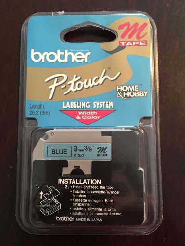 GENUINE Brother P-Touch Label Tape M931 M-931 1/2&#034; Black Print On Blue Tape