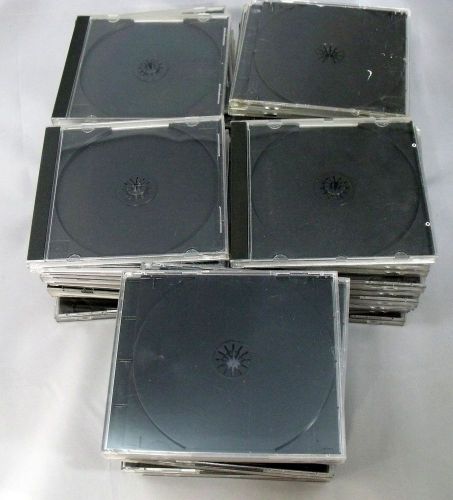 50   CD DVD Disc Black Plastic REGULAR Jewel Cases Protectors Cover Art Holders