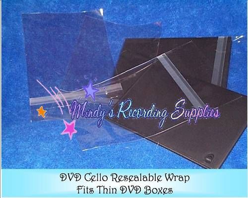 Resealable slim dvd cello wrap bags 25 pk for 7 mm box for sale