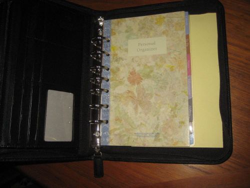 Day Runner® Black Genuine Leather Day Planner #191-93 + Dividers/Fillers/Notepad