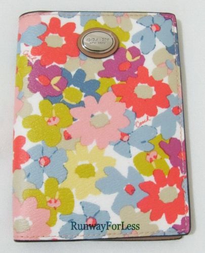New COACH F77587 Peyton Floral Flower Passport Case Cover