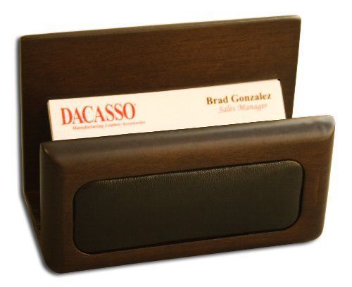 Dacasso Walnut and Leather Business Card Holder