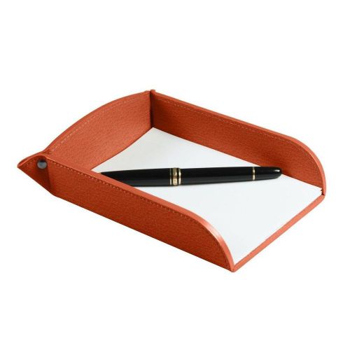 LUCRIN - Small A6 Paper holder - Granulated Cow Leather - Orange
