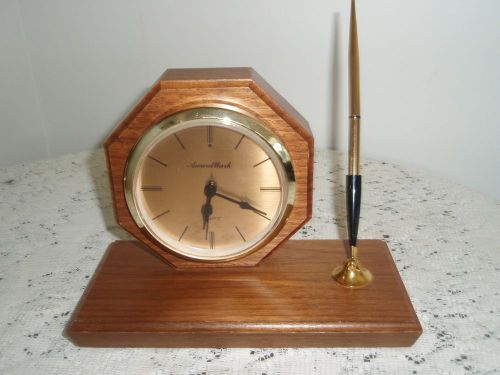 Wood Desk set, Desk Clock and Pen by Award Mark