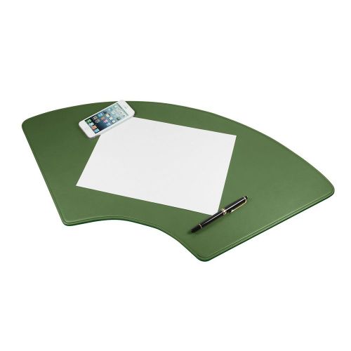 LUCRIN - Round Desk Pad 27.6x12.6 inches - Smooth Cow Leather - Light green