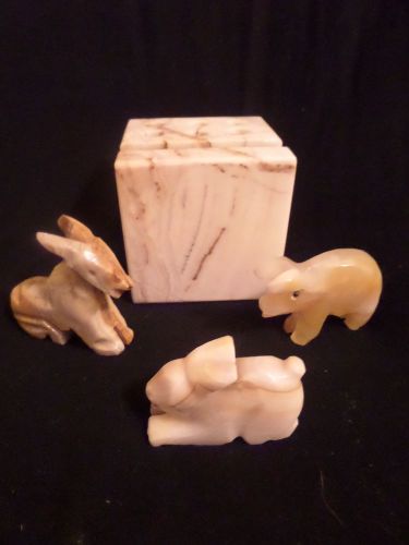 MARBLE LOT-Paper Weight Letter Business Card Pen Holder,Donkey, Pig, Rabbit....