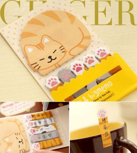 Cat Paw Sticker Post It Bookmark Marker Memoi Index NotePad Sticky Notes  (AB05)