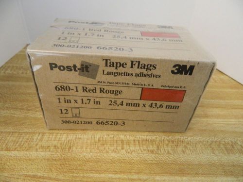 3M Post-It RED Tape Flags - LOT OF 12 Packs (50 flags in Each Pack)