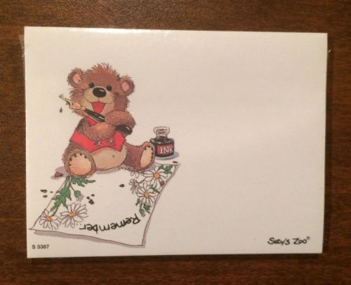 SUZY&#039;S ZOO STICK&#039;EMS Post It Note Pad - Willie Bear #5387 - Brand New Sealed