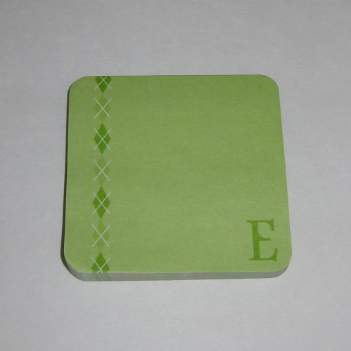 New POST IT Brand Notes Super Sticky 75 Pages 3M Letter E Green