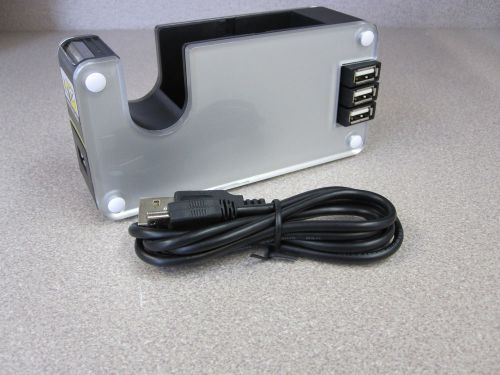 Tape Dispenser USB 2.0 4 Port Hub Scotch Office Desk Organizer Cable Space Saver