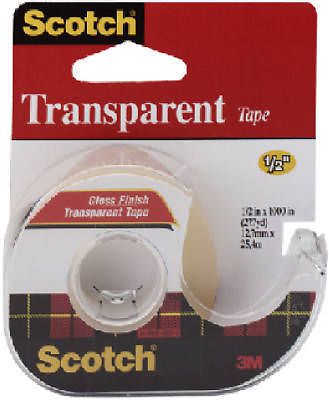 3M 6Pk Scotch, 1/2&#034; x 1000&#034;, Transparent Tape