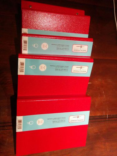5 Martha Stewart Mini binders home office Avery Shagreen 1&#034; in red
