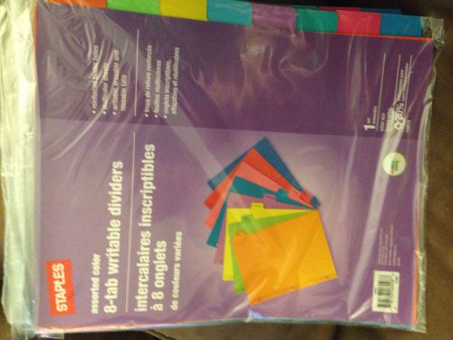 Staples assorted color 8-tab writable dividers