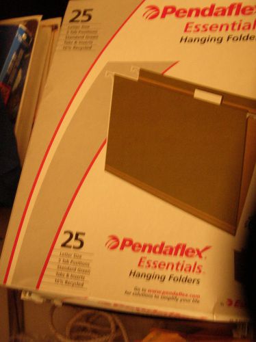 45 hanging file folders letter 1/5 cut green Pendaflex &amp; other new/used &amp; tabs