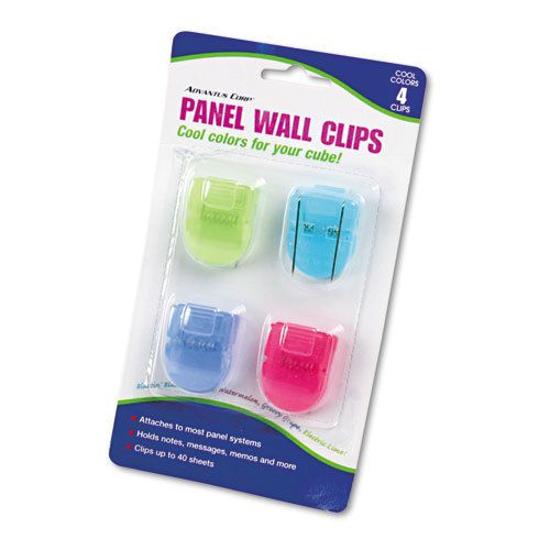 Fabric panel wall clips, standard size, assorted cool colors, 4/pack for sale