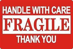 5,000 3 x 5&#034; fragile handle with care shipping sticker labels for sale