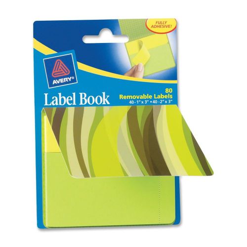 Avery Green Waves Label Book - 1&#034;, 2&#034; Width X 3&#034;, 3&#034; Length - 80 / (ave22069)