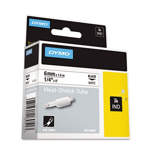 Rhino Heat Shrink Tubes Industrial Label Tape Cassette, 1/4&#034; x 5 ft, White