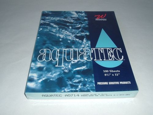 Aquatec #A0714 Wausau Coated Pressure Sensitive Sheets 8 1/2&#034; x 11&#034;  100 SHEETS