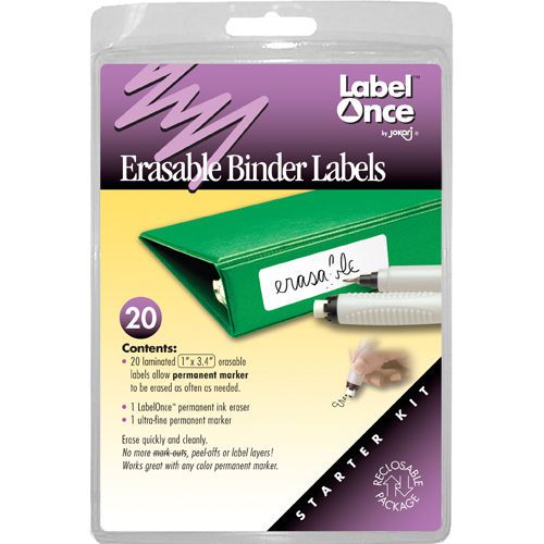 Jokari Erasable Binder Reusable Labels Starter Kit