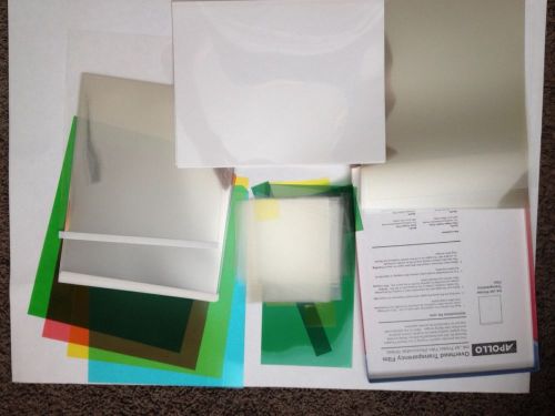 Apollo Transparency Film Paper overhead Clear Red Blue Green over 50 pieces