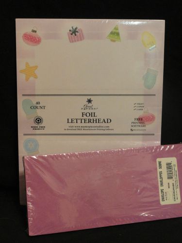 Foil Holiday Paper (8 1/2x 11) &amp; Purple Envelopes