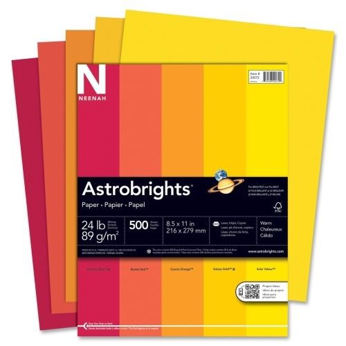 Astrobrights colored paper  - 8.5&#034;x11&#034; -24 lb - 500/ream - assorted color for sale